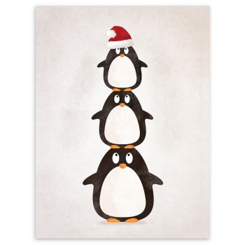 Lámina "Pingüinos" Navidad