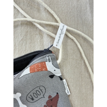 Bolsa Porta Móvil "Perros" Gris