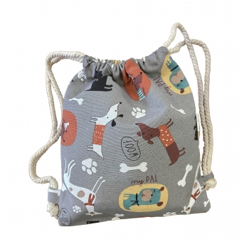 Mochila Infantil "Perros Gris"