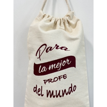 Saco de tela "Para la mejor profe del mundo"