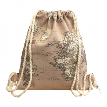 Mochila "Mapamundi" Beige