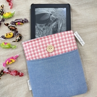 Funda Protectora para Ebook "Vichy Rosa", con bolsillo